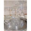 Image 17 : Silver Plate and Glass Barware Set Including Trays and Goblets
