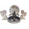 Image 1 : Silver Plate and Glass Barware Set Including Trays and Goblets