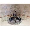 Image 2 : Silver Plate and Glass Barware Set Including Trays and Goblets