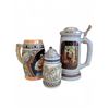 Image 1 : 3 Lidded Beer Steins Germany Avon Zebra Theme