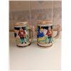 Image 5 : 4 Hand-Painted Japan Ceramic Beer Steins Old Vienna Theme