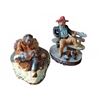 Image 1 : Painted Figurines Depicting Seated Men w/ Shoes Off