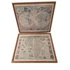 Image 1 : Framed Vintage Style World and Africa Maps