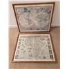 Image 2 : Framed Vintage Style World and Africa Maps