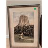Image 3 : Framed Landscape Prints Including Devils Tower and Mountain Lake