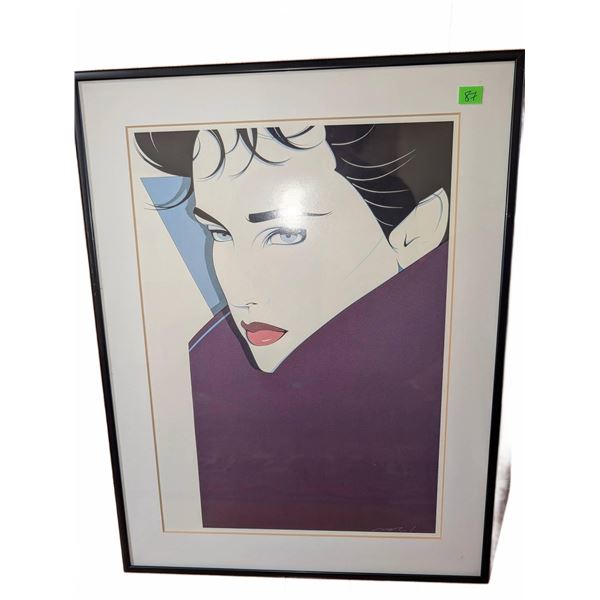 Framed Patrick Nagel Art Print, 17 Inch Height