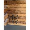 Image 9 : Wooden Log Cabin Model with 'Sold by Marcel Tessier RE/MAX' Sign