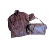 Image 1 : Men's Size L Genuine Leather Jacket and Matching Duffle Bag
