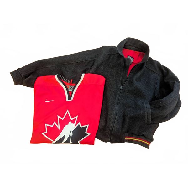 Harry Rosen Wool Jacket and Nike Team Canada Hockey Jersey XL