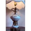 Image 2 : Ceramic Table Lamp with Ornate Metal Accents and Fabric Shade