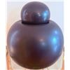Image 3 : Glass and Brass-Tone Metal Wine Rack with Matte Black Ceramic Lidded Jar