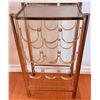 Image 5 : Glass and Brass-Tone Metal Wine Rack with Matte Black Ceramic Lidded Jar