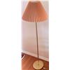 Image 3 : Brass Floor Lamp with Pleated Shade and Artificial Floral Arrangement