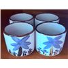 Image 3 : Ceramic Teapot with Lid and Four Matching Cups, Blue Floral Design