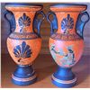 Image 3 : Greek Pottery Lot with Two Hand-Painted Vases, 24K Gold Decorated Vase, and Four Ceramic Tiles