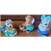 Image 1 : Wilhelm Schweizer Hand-Painted Cast Metal Bunny Figurine Trio