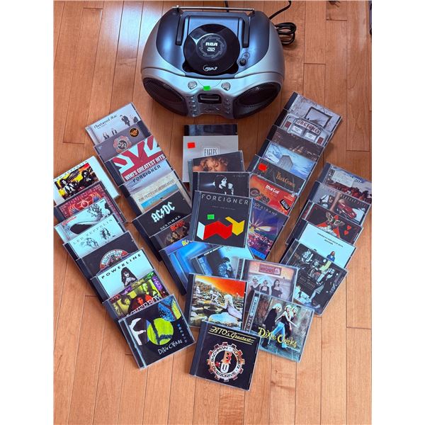 RCA MP3 CD Boombox with Assorted Rock and Country CD Collection