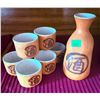 Image 1 : Stoneware Sake Set with Carafe and Eight Cups