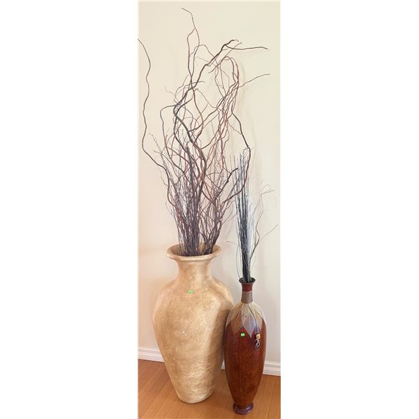 Decorative Floor Vases with Tall Branch Arrangements