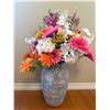 Image 4 : Decorative Vase with Silk Flower Arrangement, Two Oversized Glasses, and Assorted Table Linens