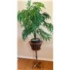 Image 2 : Artificial Palm and Schefflera Plants with Planters and Wood Plant Stand