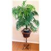 Image 3 : Artificial Palm and Schefflera Plants with Planters and Wood Plant Stand