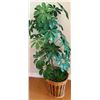 Image 4 : Artificial Palm and Schefflera Plants with Planters and Wood Plant Stand