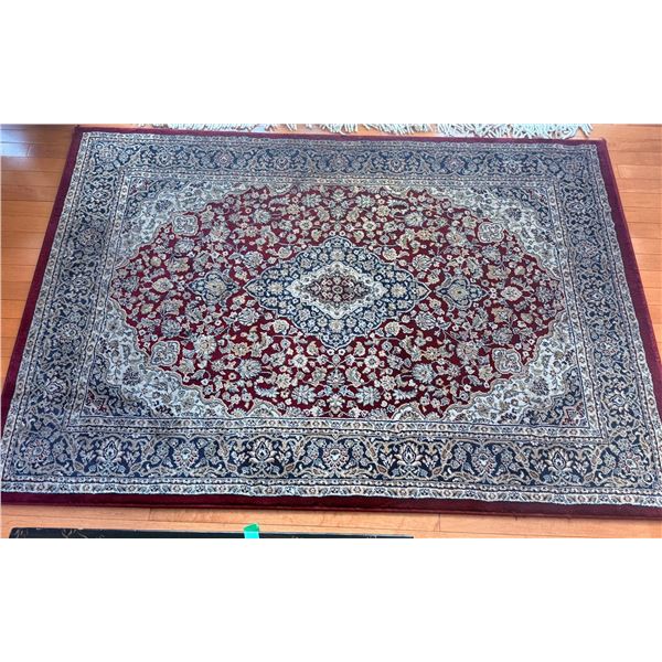 Rectangular Area Rug with Floral Medallion Pattern