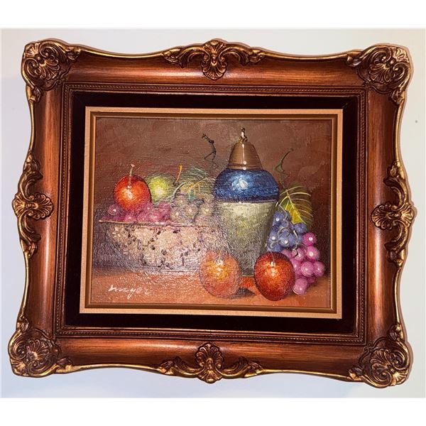 Framed Still Life Oil Painting Signed 'Meyer'