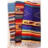 Image 1 : Three Handwoven Wool Striped Blankets with Fringe