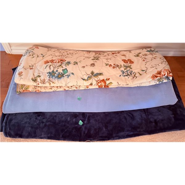 Three Assorted Blankets and Comforter