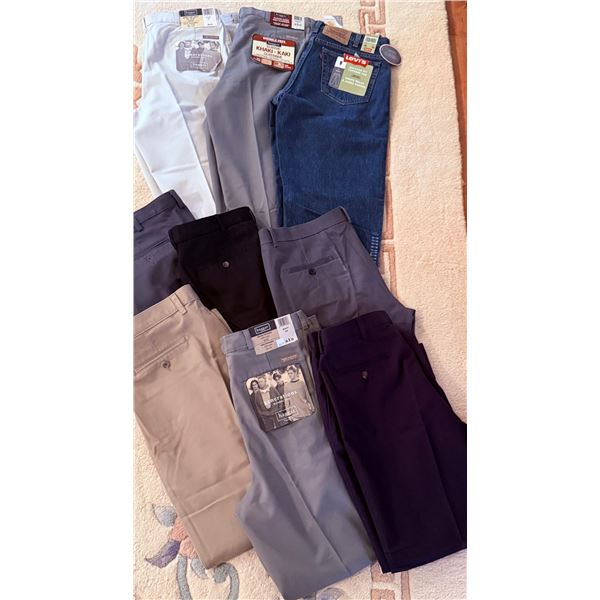 8 Men's Pants, Haggar and Levi's, Assorted Styles and Colours (Most Pants Brand New!!)