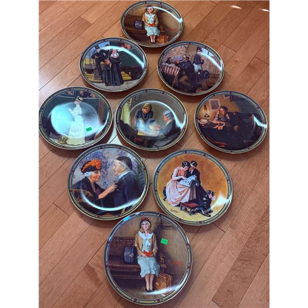 9 Norman Rockwell Knowles Collector Plates "Rockwell's American Dream"
