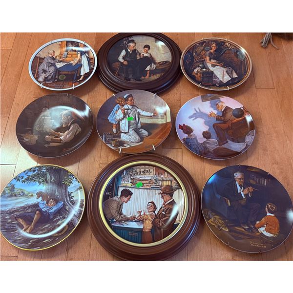 Norman Rockwell Collector Plates Assorted Group of 9