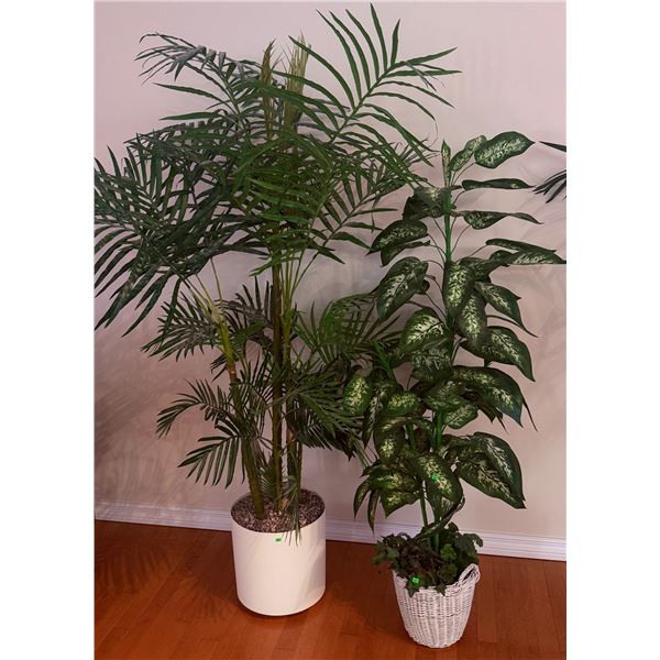 Two Artificial Potted Plants with Planters