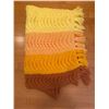 Image 2 : Framed Rose Print and Striped Crochet Blanket Set