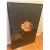 Image 3 : Framed Rose Print and Striped Crochet Blanket Set
