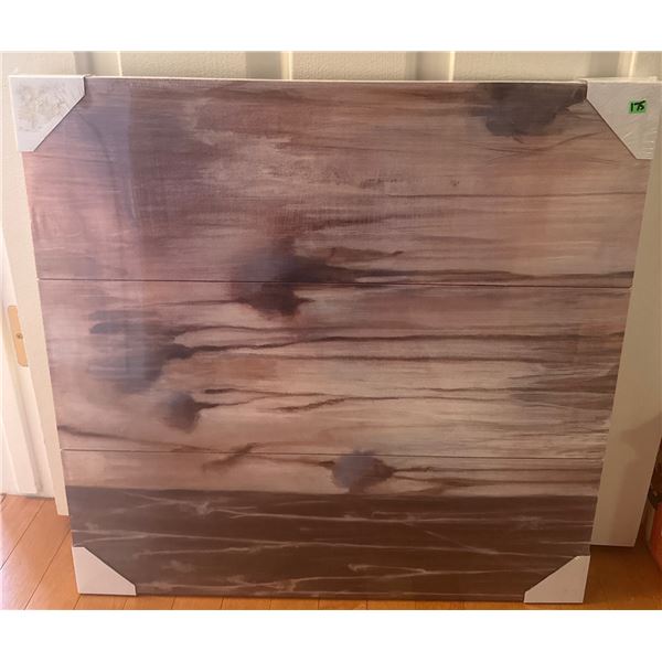Framed Abstract Woodgrain-Patterned Canvas Print