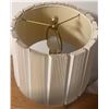 Image 4 : Brass Table Lamp with Pleated Fabric Shade