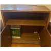 Image 6 : HP LaserJet P1005 Printer, Two-Drawer File Cabinet, and Wooden Storage Cabinet
