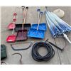 Image 1 : Garden and Snow Tools Lot with Umbrella and Base