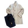 Image 1 : Men's Beige Wool Coat With Red Lining and Polo Ralph Lauren Navy Bag