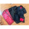 Image 2 : Men's Wool and Cashmere Black Overcoat with Red Lining and Garment Bags