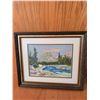 Image 2 : Framed Needlepoint Mountain Landscape Artwork 13 x 11 Inches