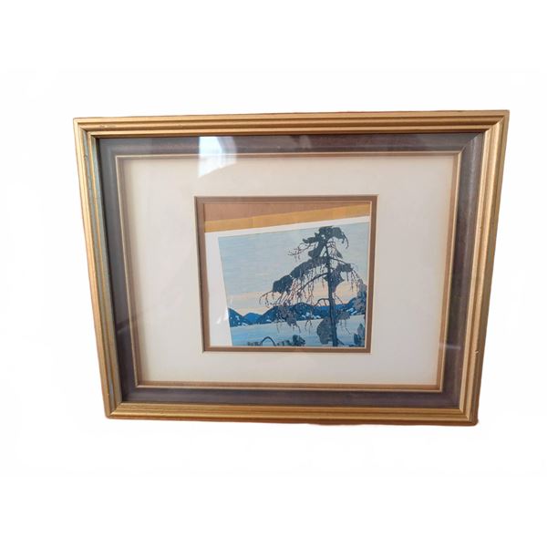 Framed Tom Thomson Print with Double Mat and Gold Frame
