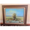 Image 2 : Barnes Signed Landscape Oil Painting on Canvas 19" x 23"