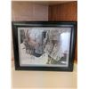 Image 2 : Framed Wolf Art Print with Winter Scene, 16 x 12 Inches