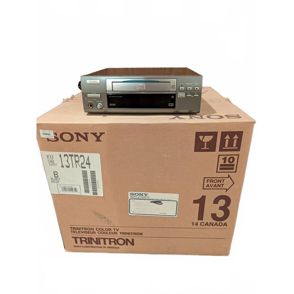 New Sony Trinitron Colour TV with Box and Sanyo DVD Player