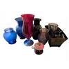 Image 1 : Glass Vases, Porcelain Footed Teacup, and Flatware Set
