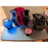 Image 2 : Glass Vases, Porcelain Footed Teacup, and Flatware Set